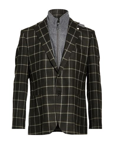 Man Blazer Dark green Size 46 Wool