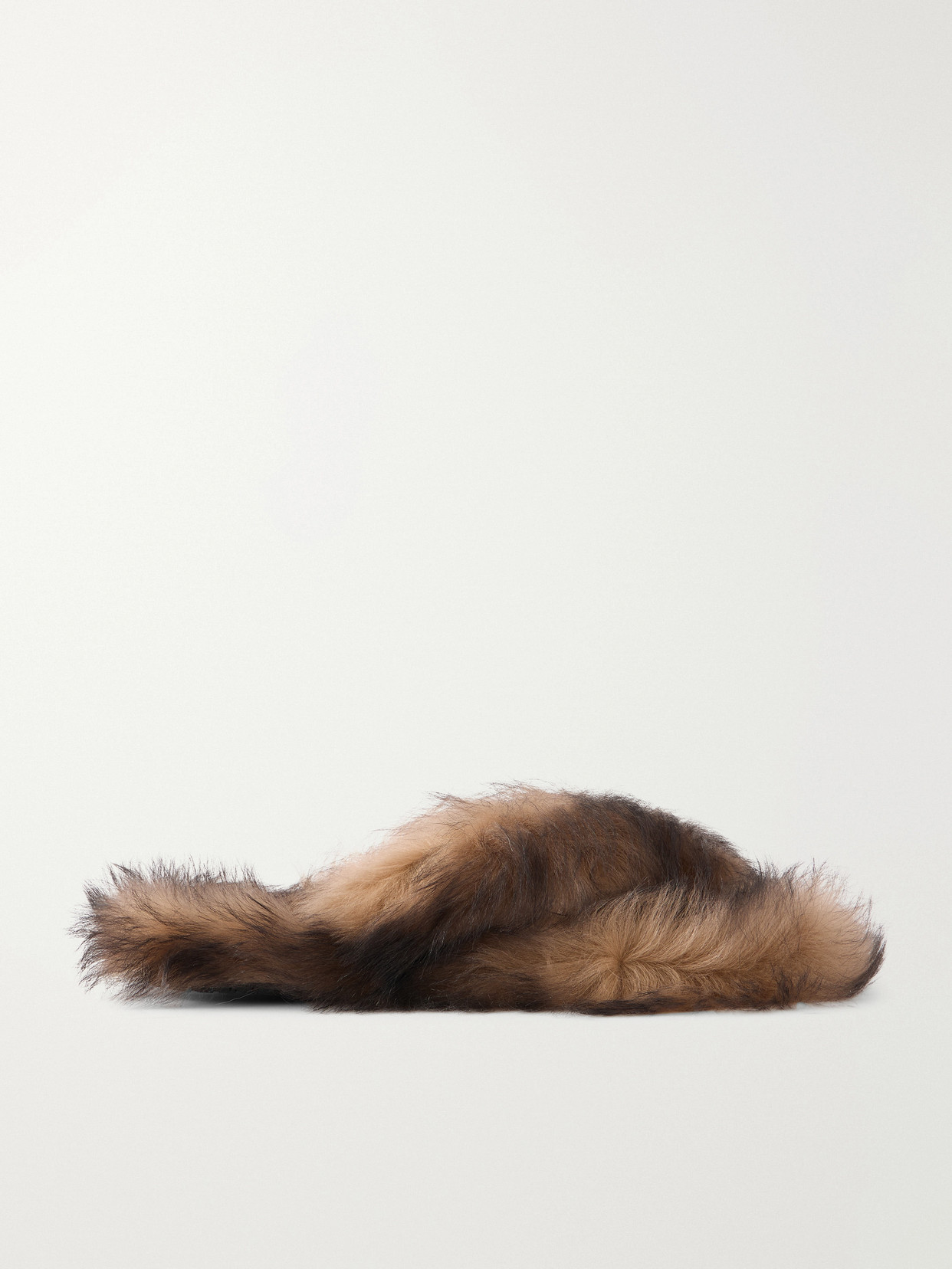 Shearling Slides - Brown