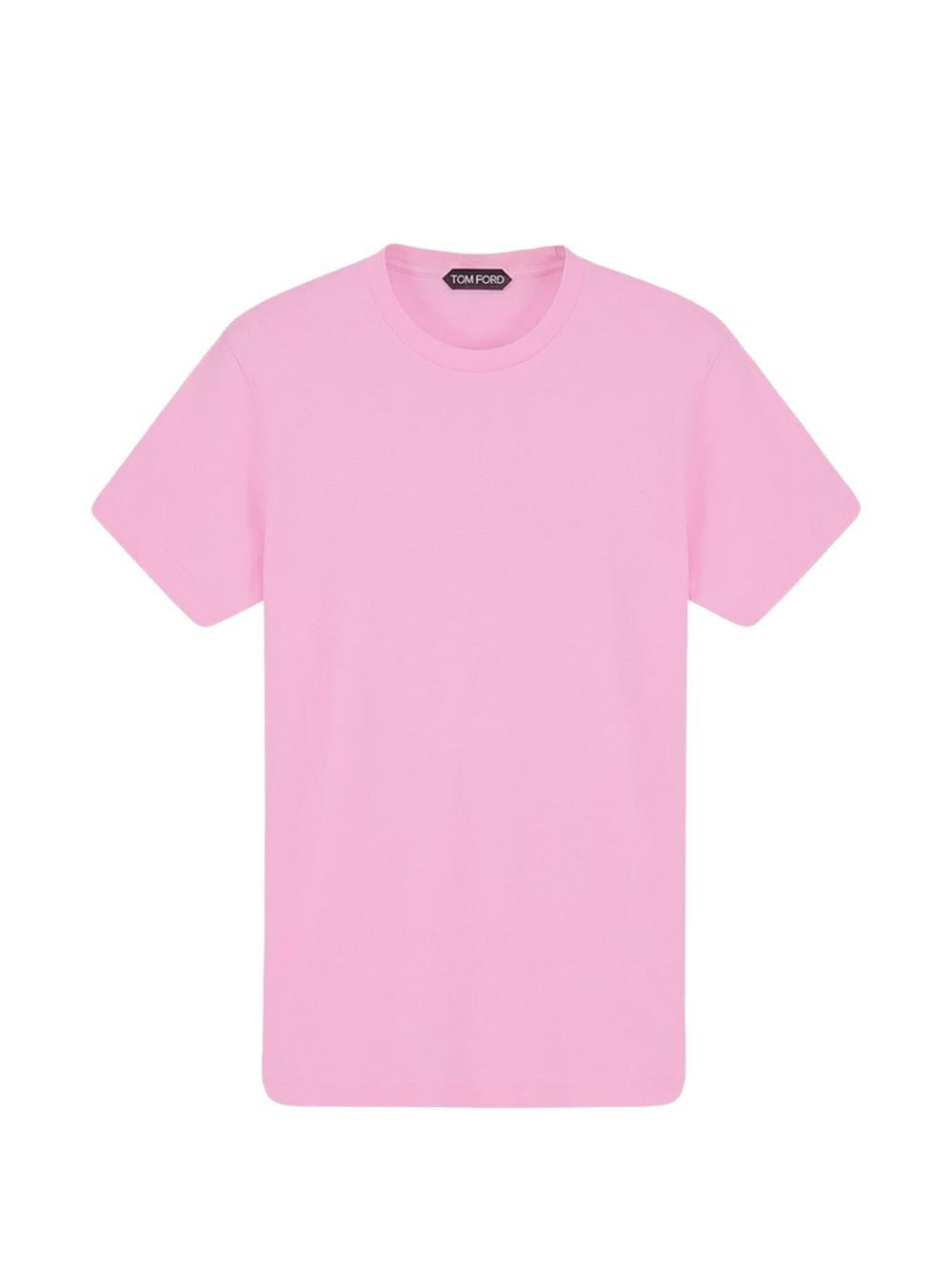 Cotton-Silk Blend T-Shirt — Pink
