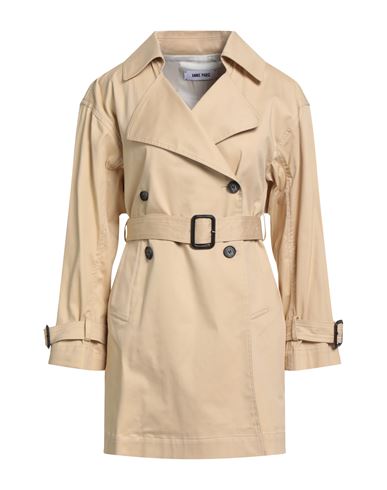 Woman Overcoat & Trench Coat Sand Size 10 Cotton, Elastane