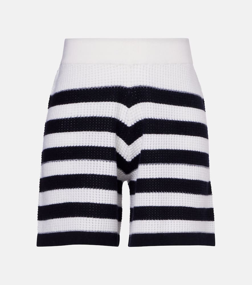 Striped cashmere shorts