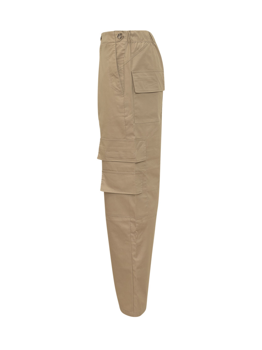 Beige Straight Cargo Pants