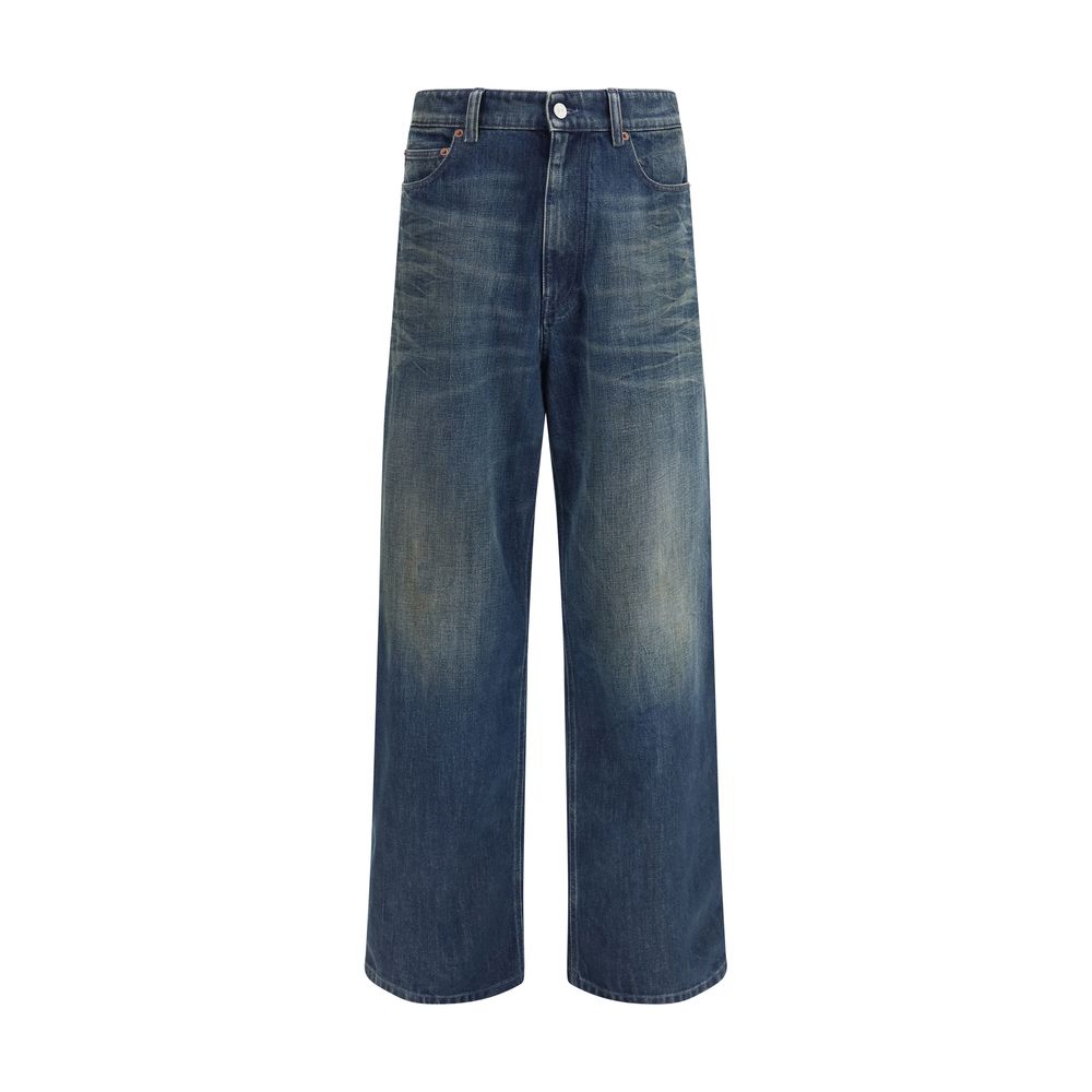 Five-Pocket Cotton Jeans — Blue