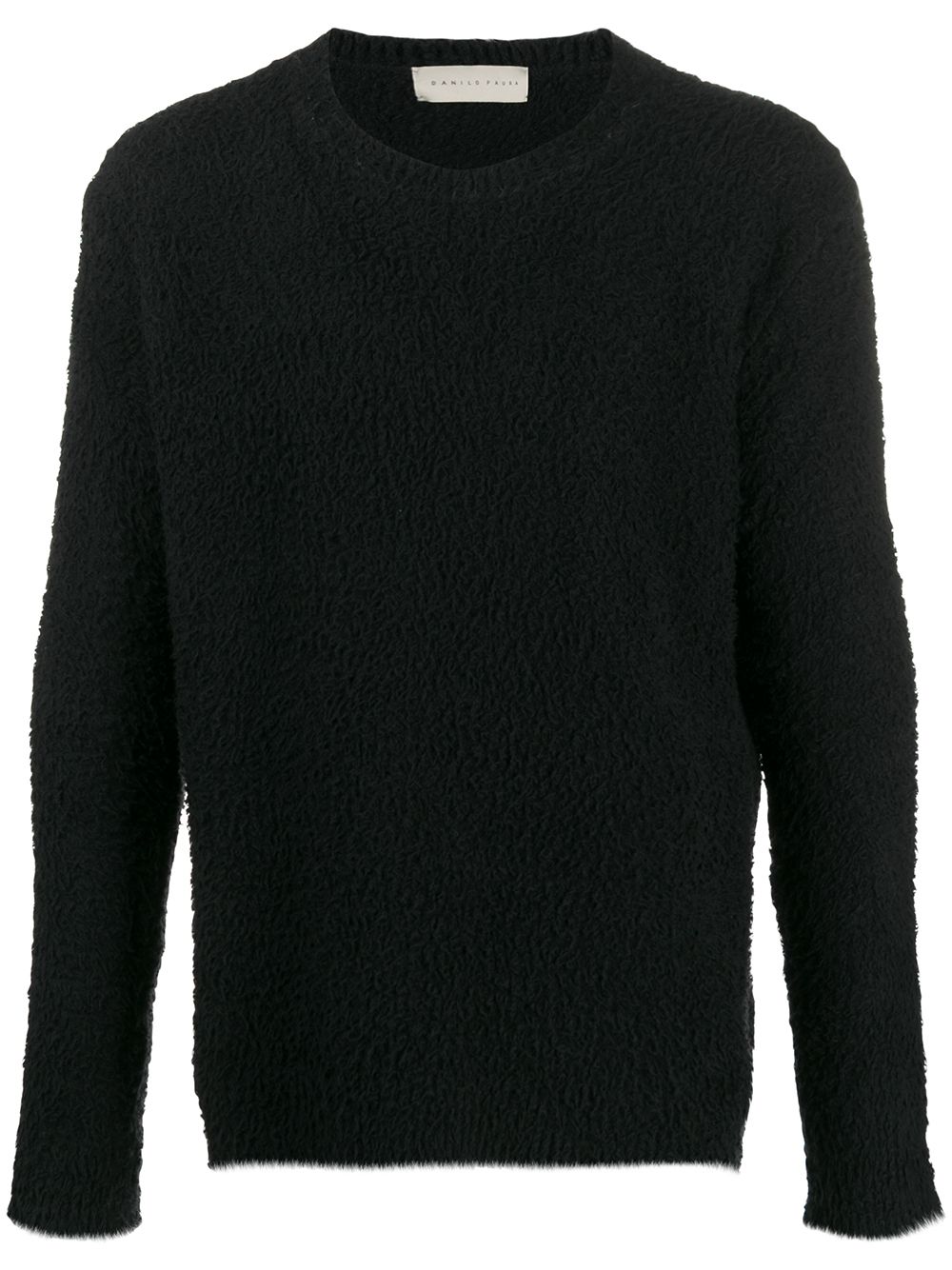 Textured relaxed-fit jumper - Black