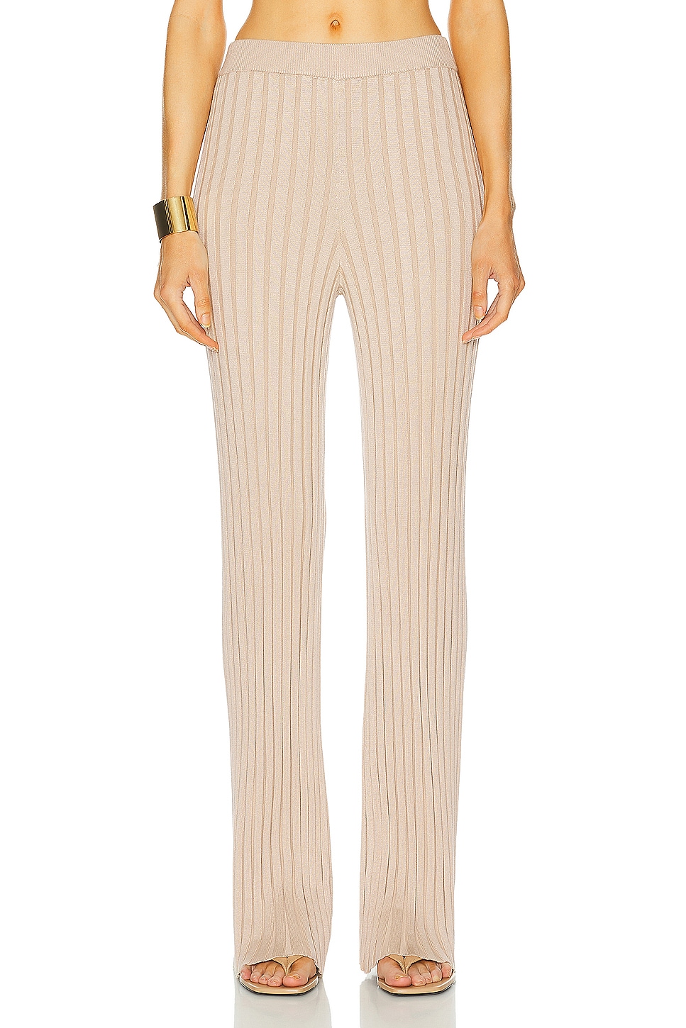 L'Academie Sereph Rib Pants in Champagne - Neutral. M also in