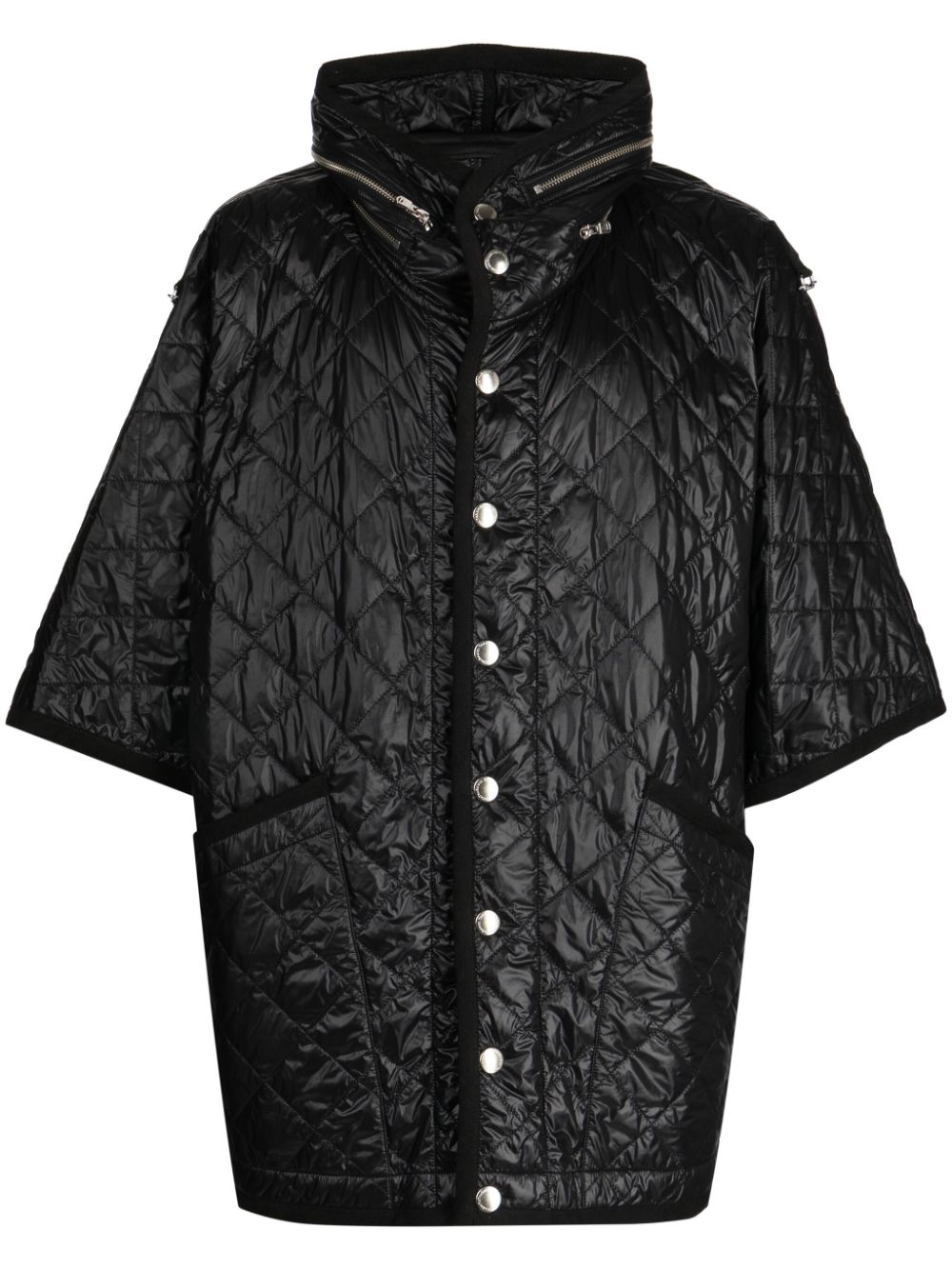 Quilted half-sleeved jacket - Black