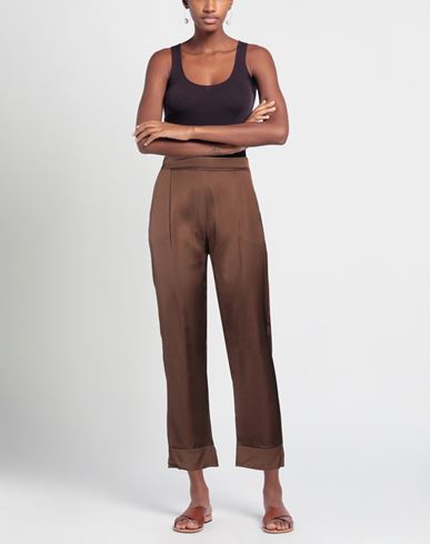 Anonyme Designers Woman Pants Chocolate brown Size 4 Viscose