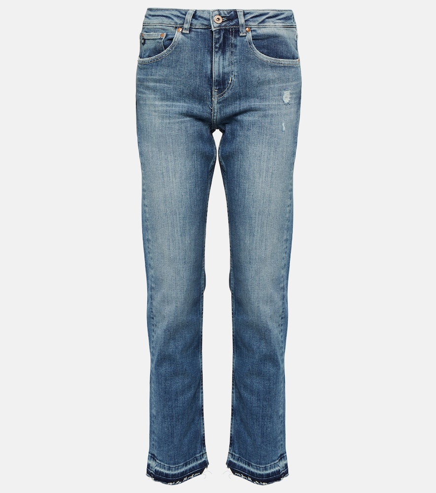 Girlfriend mid-rise straight jeans