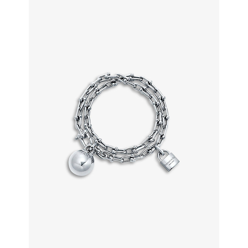 Womens Silver Tiffany HardWear Medium Sterling-silver Bracelet