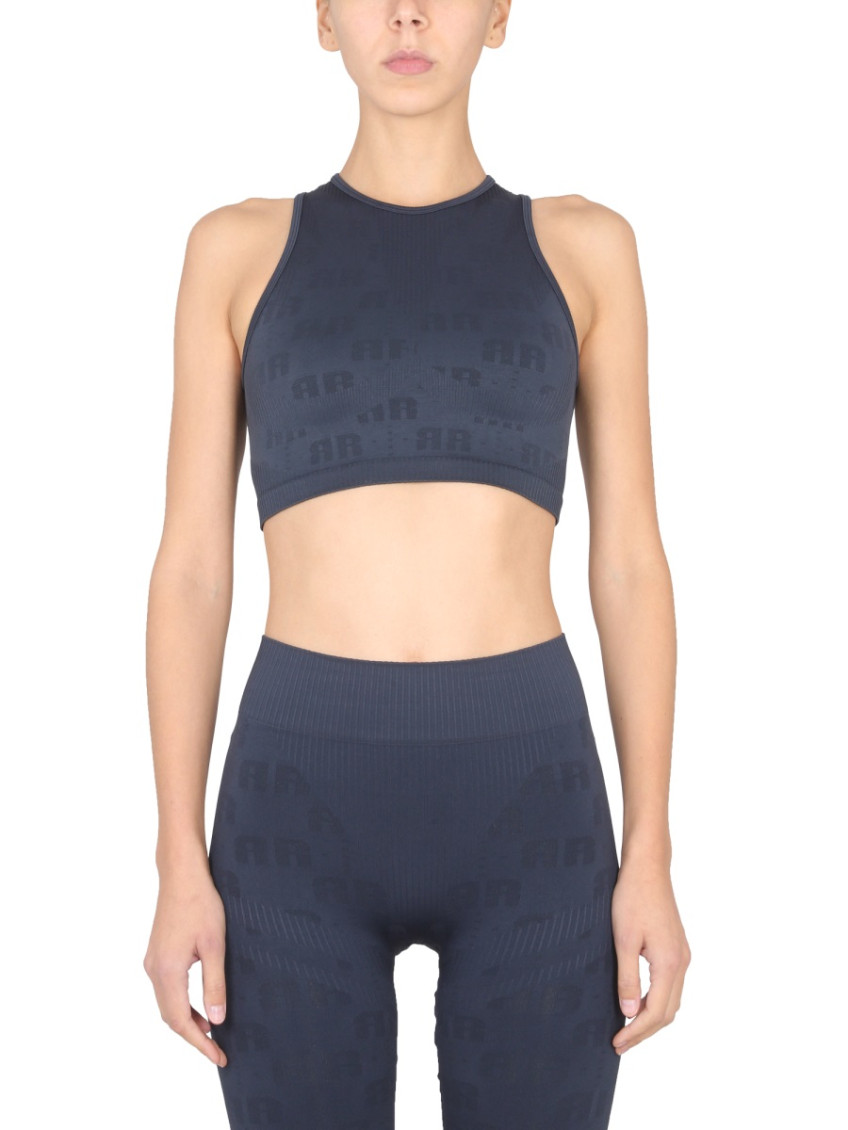 Navy Blue Logo Round Neck Top