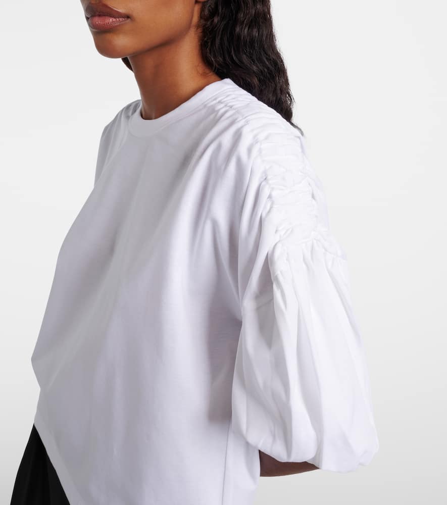 Gathered cotton jersey T-shirt