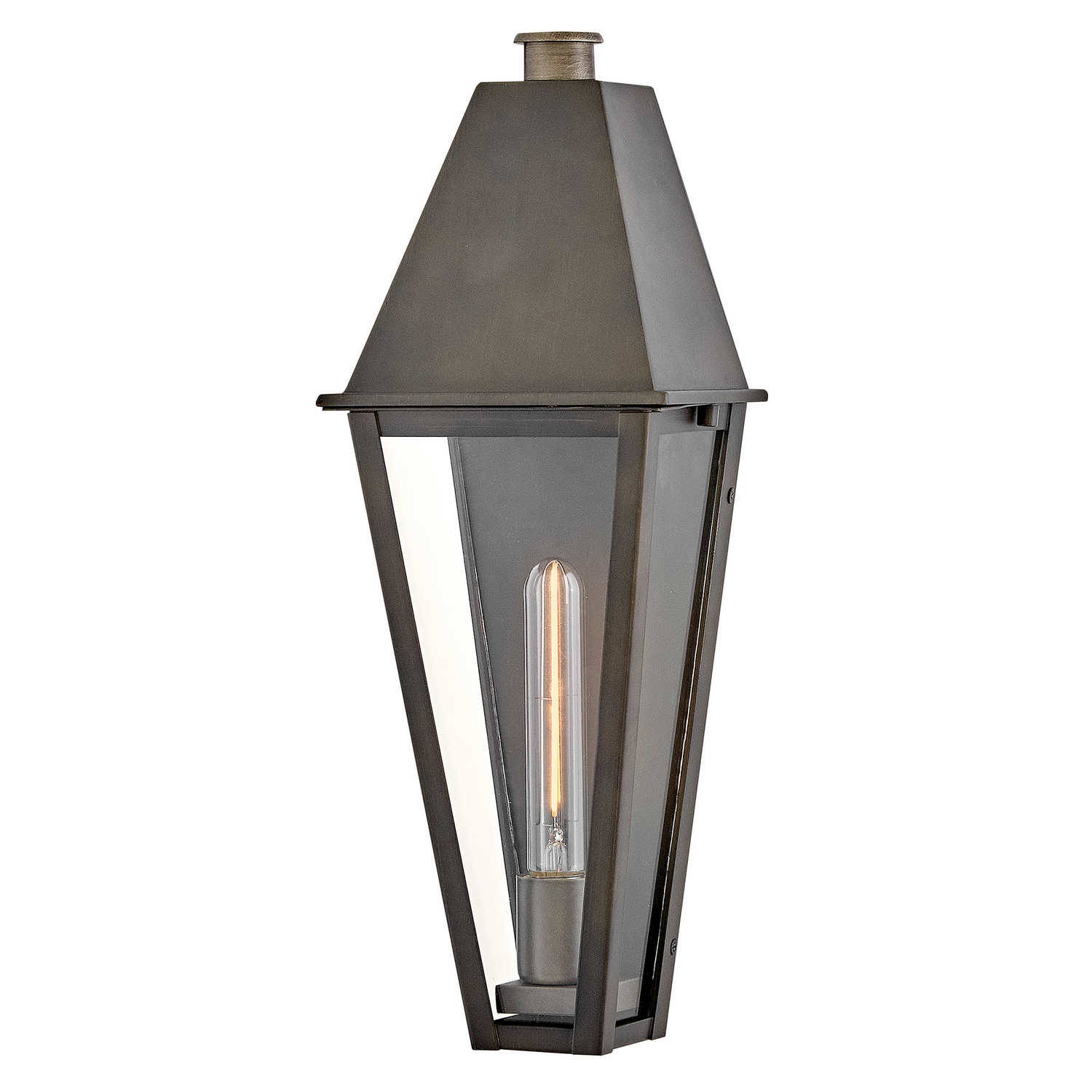 Blackened Brass LED Wall Mount Lantern from the Endsley Collection