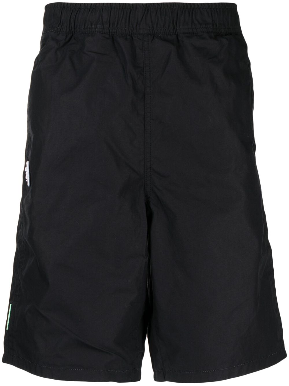 Logo-embroidered cotton track shorts - Black