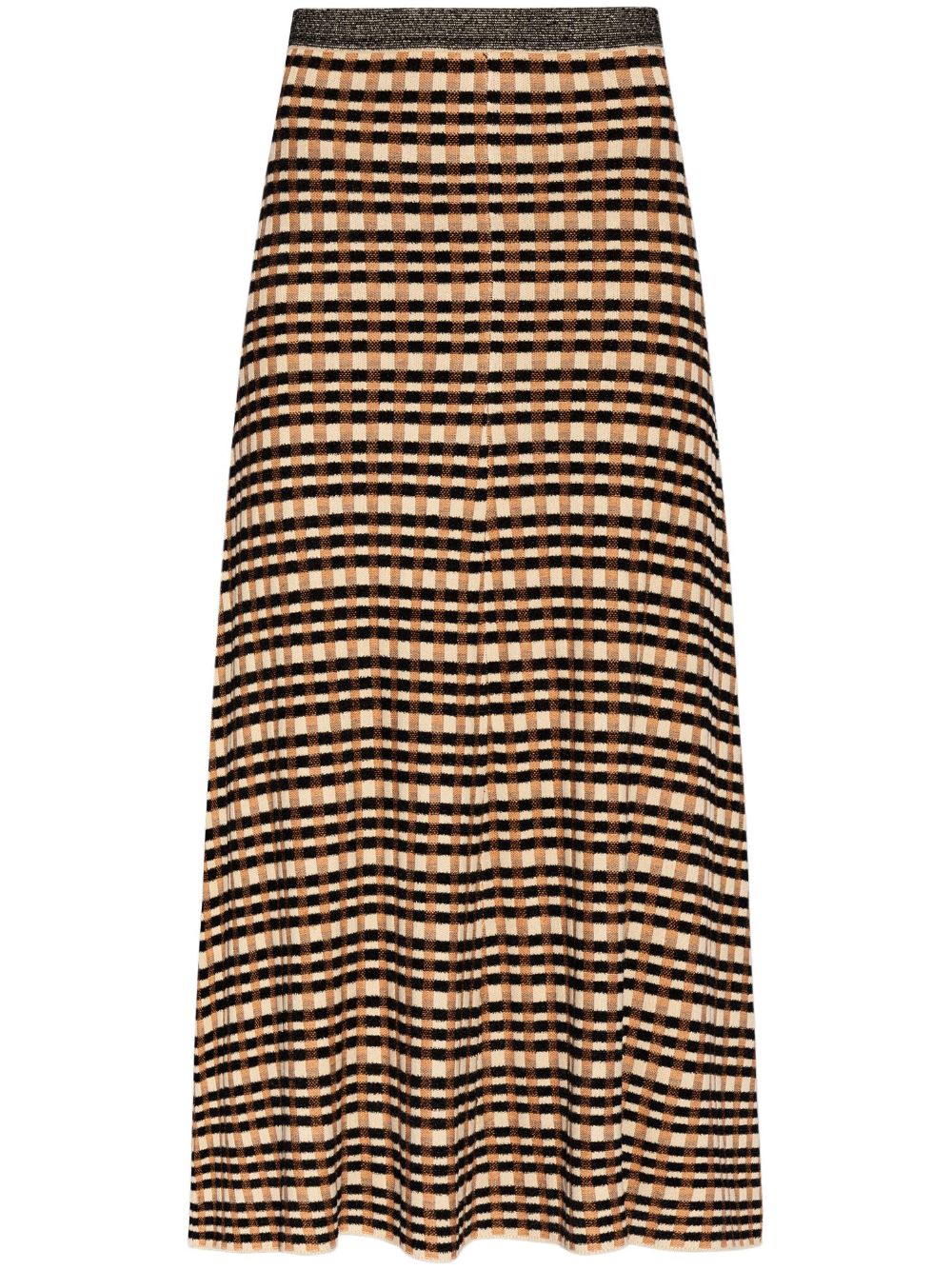 Amal checked jacquard skirt - Orange