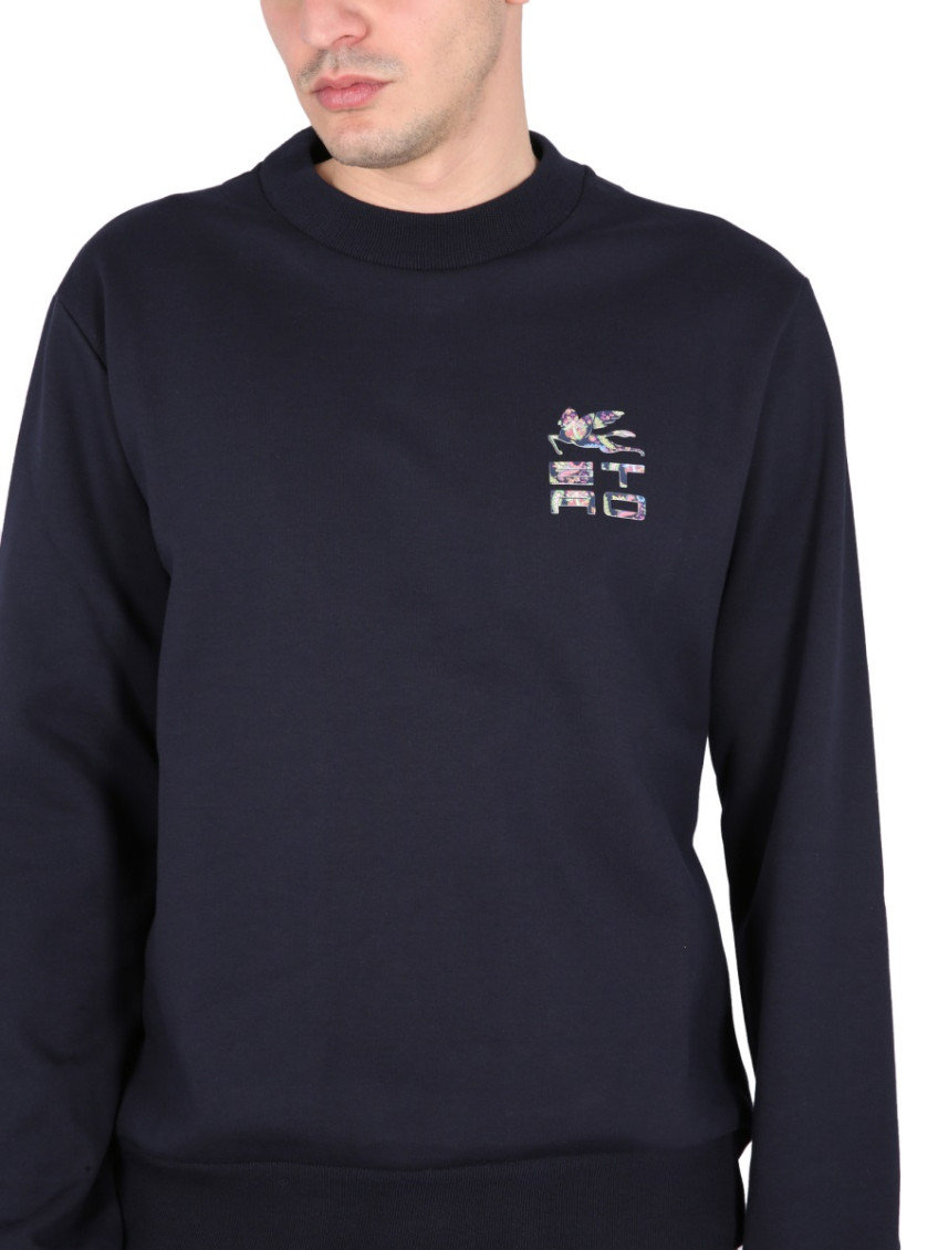 Logo Print Ribbed Sweatshirt