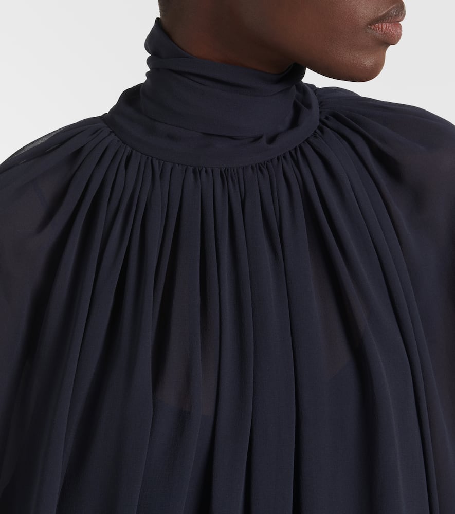 Chloé Gathered silk georgette maxi dress