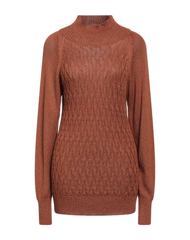 Woman Turtleneck Tan Size S Viscose, Polyester, Polyamide