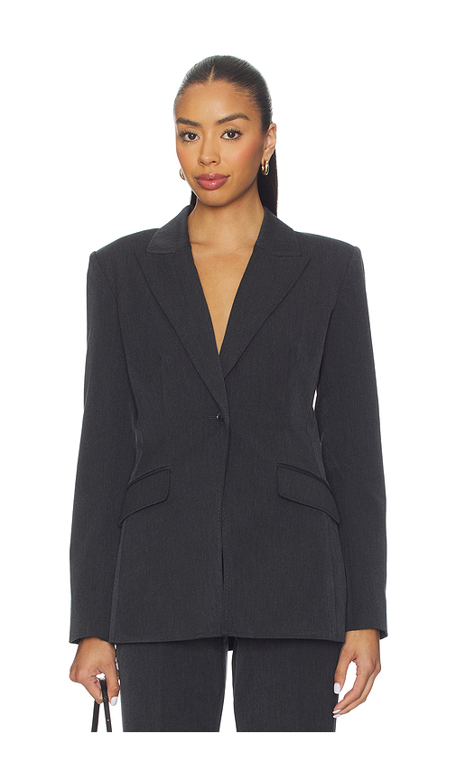 Good American Essential Suiting Sculpted Blazer in Dark Heather Gray. XXXXL/4X also in L, M, S, XL/1X, XS, XXL/2X, XXXL/3X