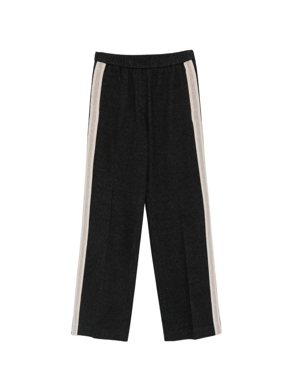 Side-Stripe Track Pants — Black