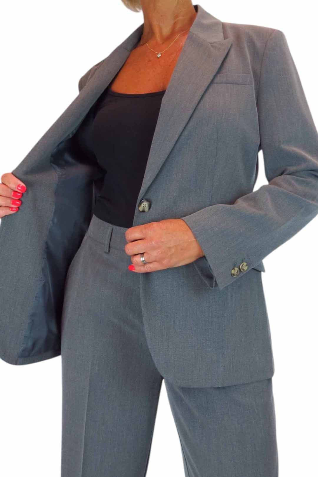 Paulo Due 2 Piece Tailored Trouser Suit In Grey