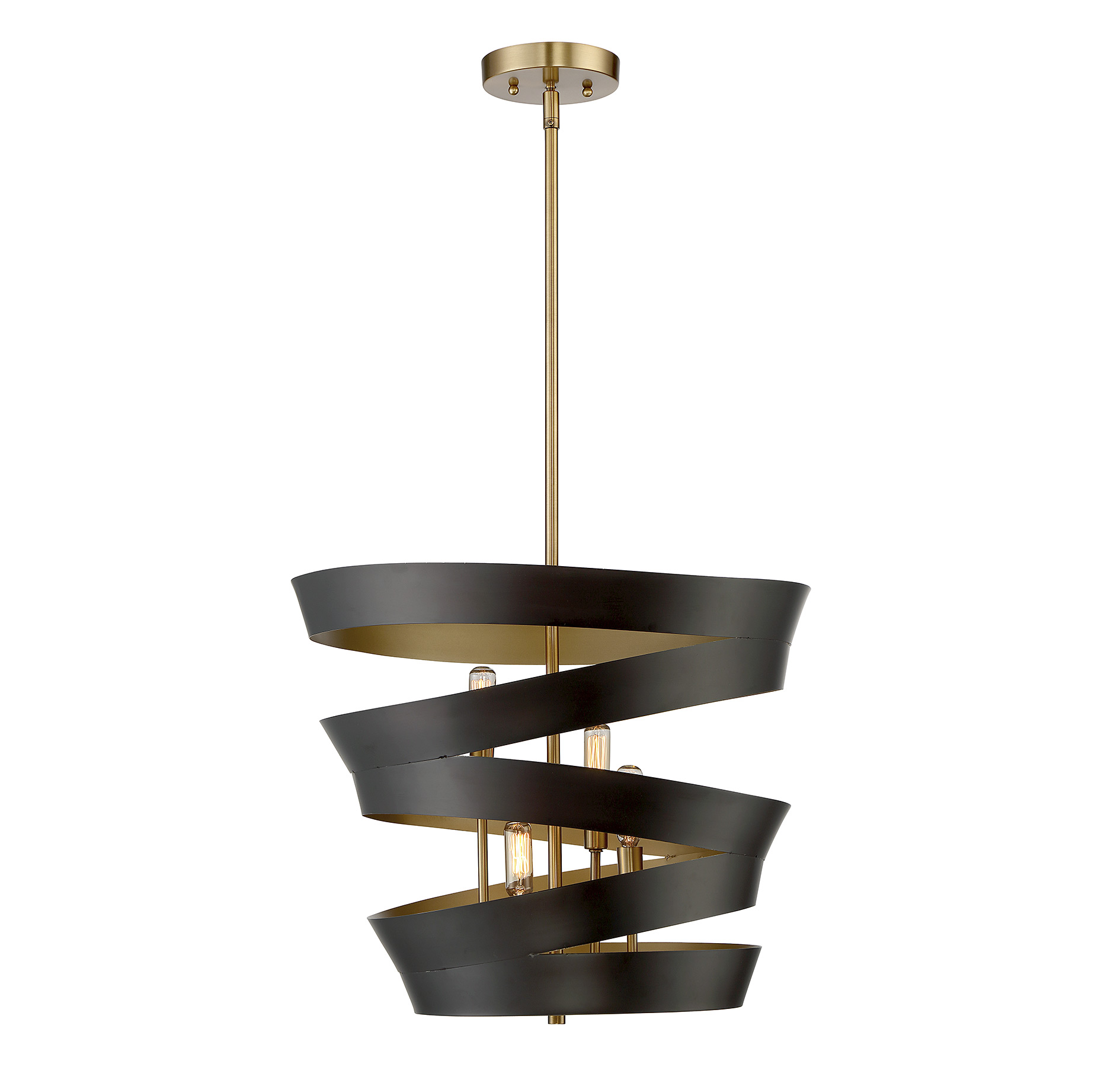 Trade Winds Ribbon 4-Light Pendant Light in Matte Black - TW