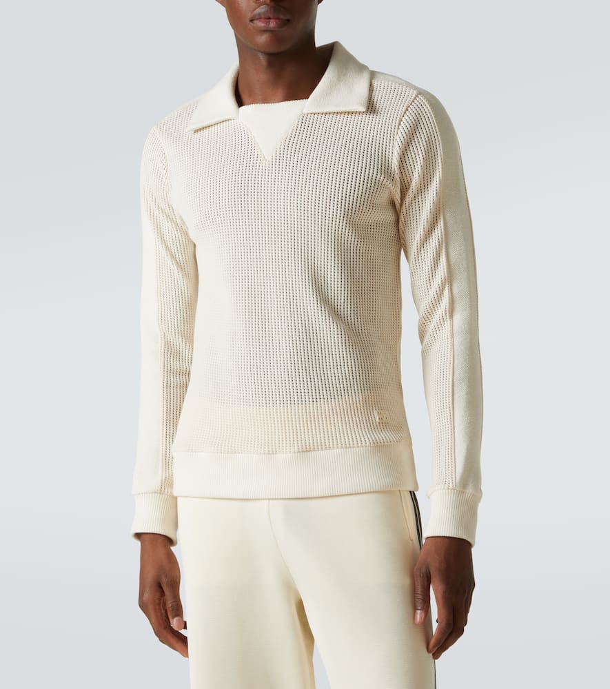Wales Bonner Song cotton mesh polo shirt