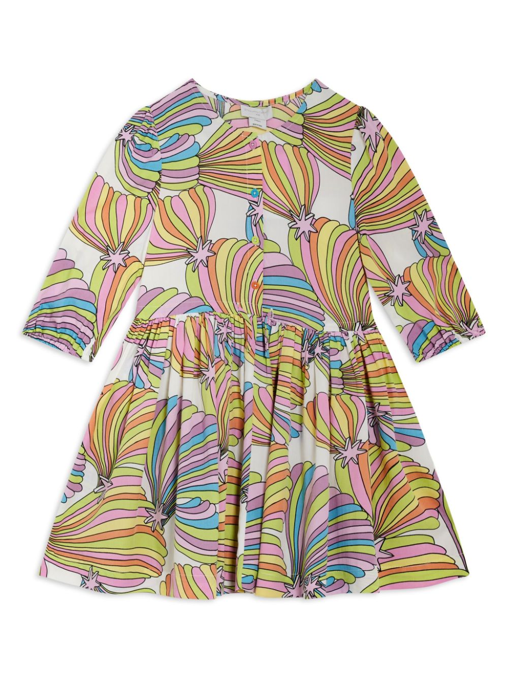 Rainbow-print dress - White