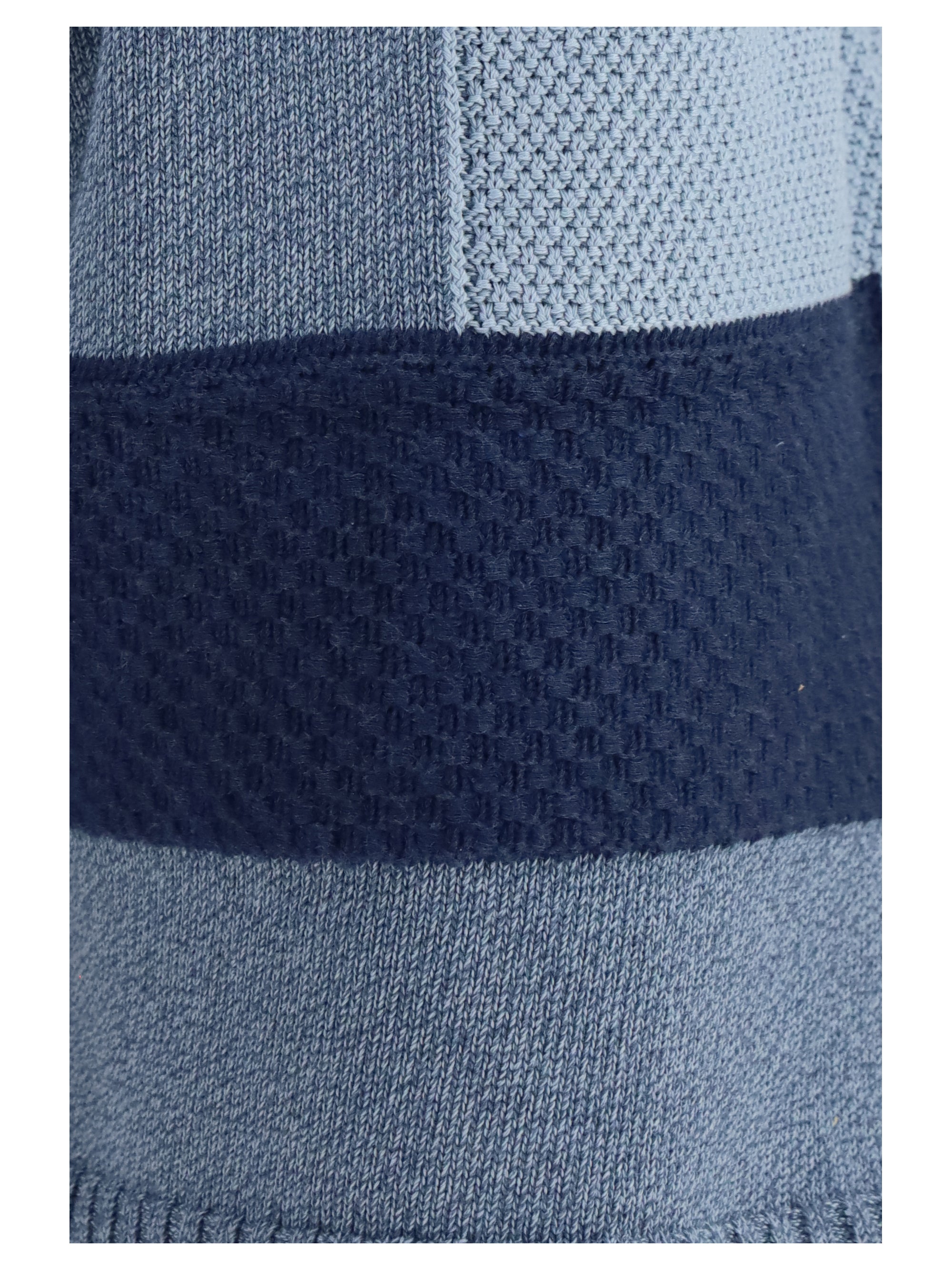 Patchwork Cotton Knit Bermudas — Blue