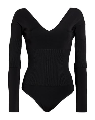 Ferragamo Woman Bodysuit Black Size L Viscose, Polyamide, Polyurethane