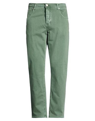Man Pants Sage green Size 32 Cotton, Elastane