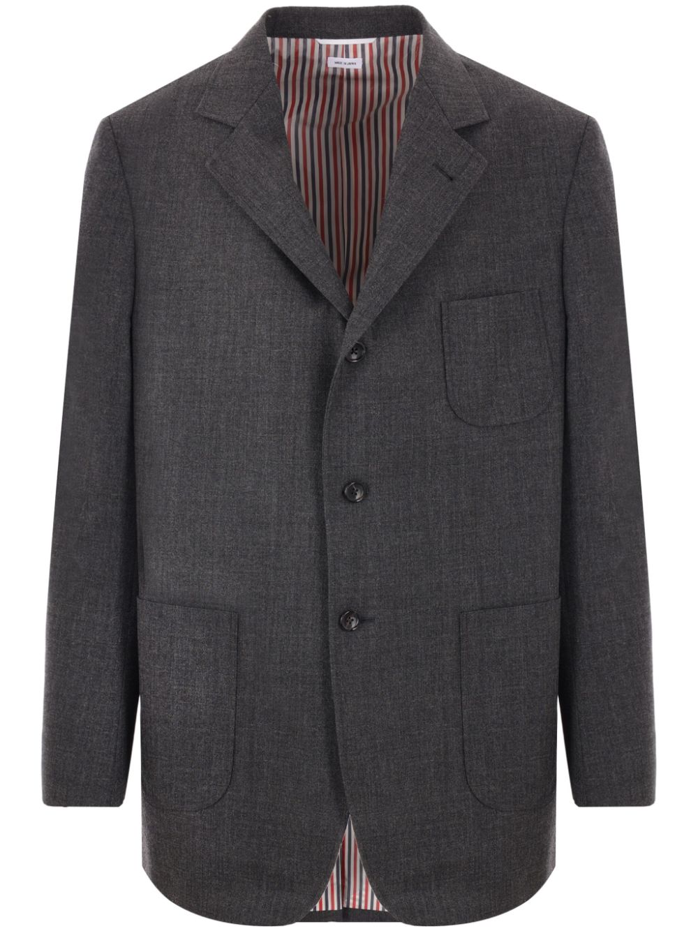 Single-breasted wool blazer - Blue