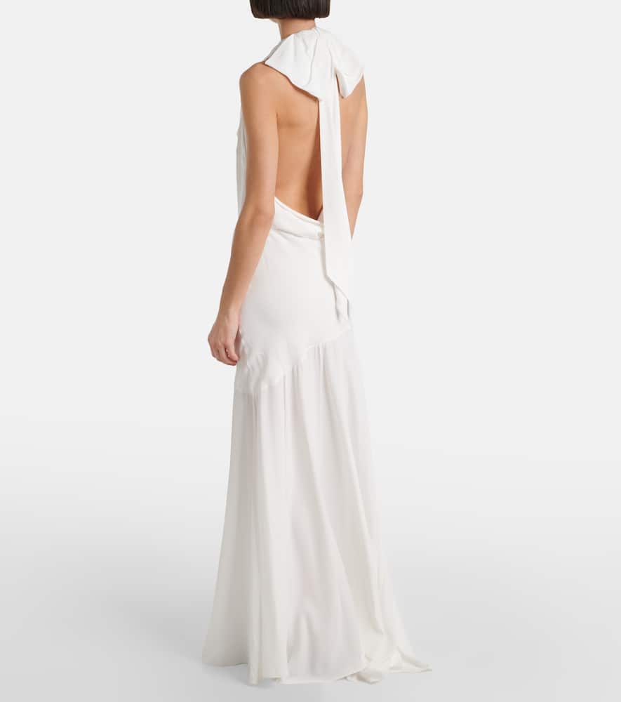 Bow-detail open-back gown