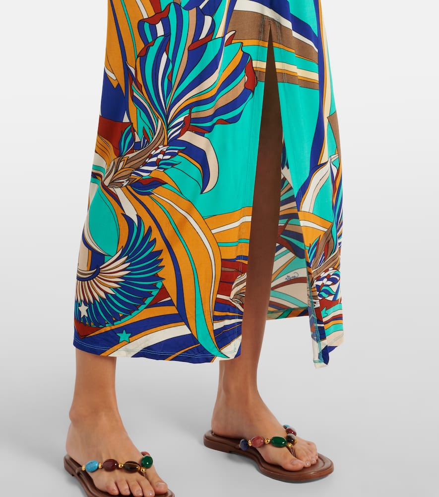Camilla Printed silk satin palazzo pants