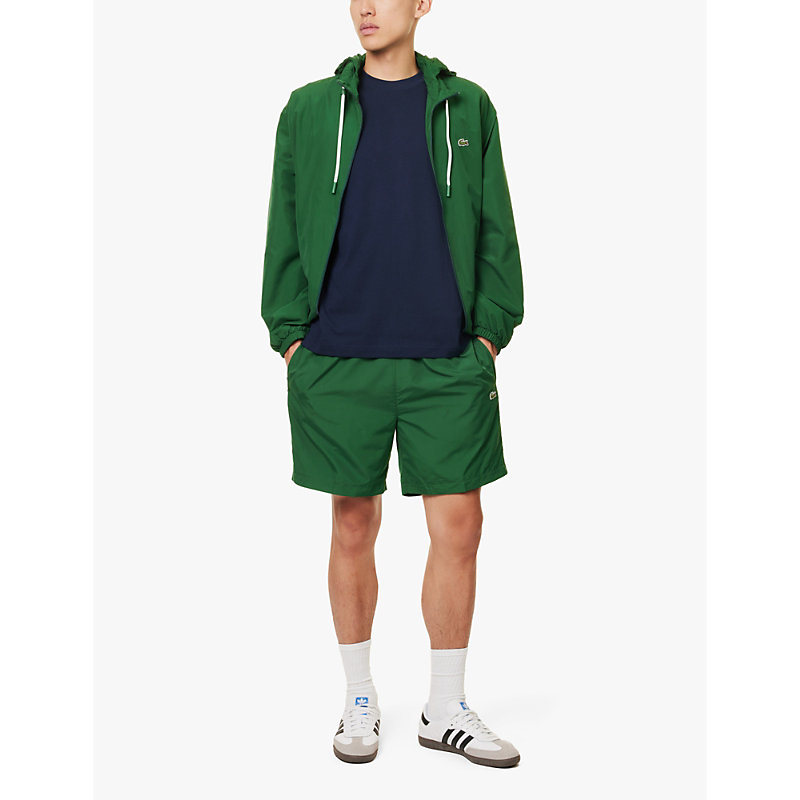 Mens Green Logo-embroidered Regular-fit Recycled-polyester Shell Shorts