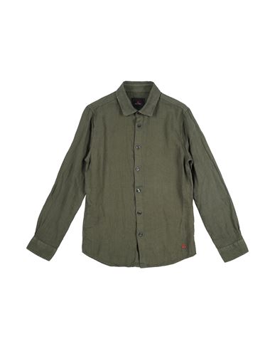 Peuterey Kid Boy Shirt Military green Size 10 Linen