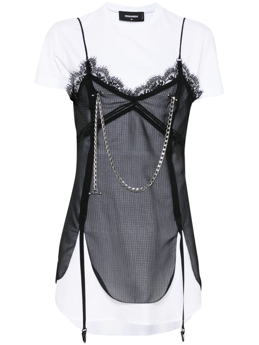 Pierced Apron dress - Black