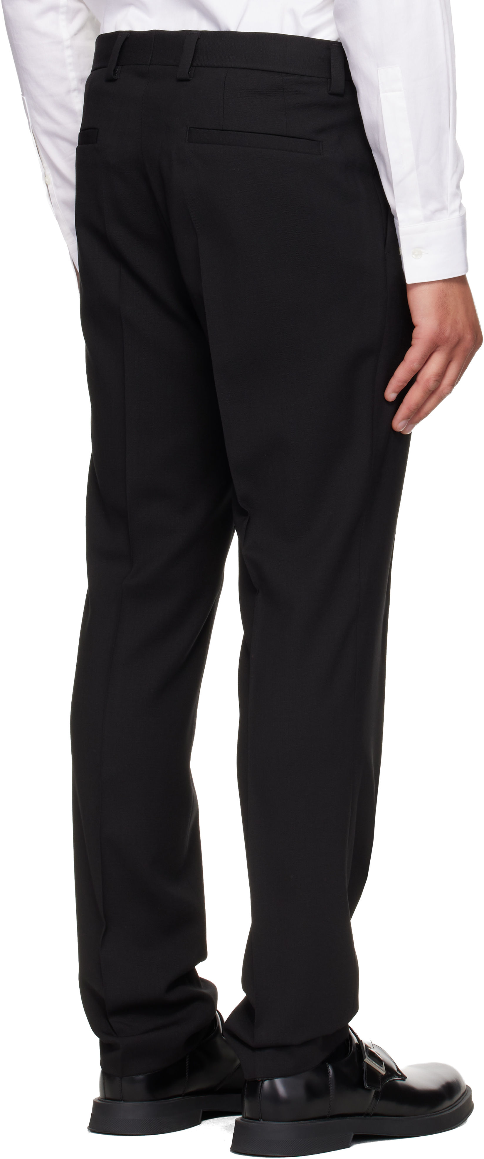 Black Extra-Slim-Fit Wool-Blend Twill Trousers