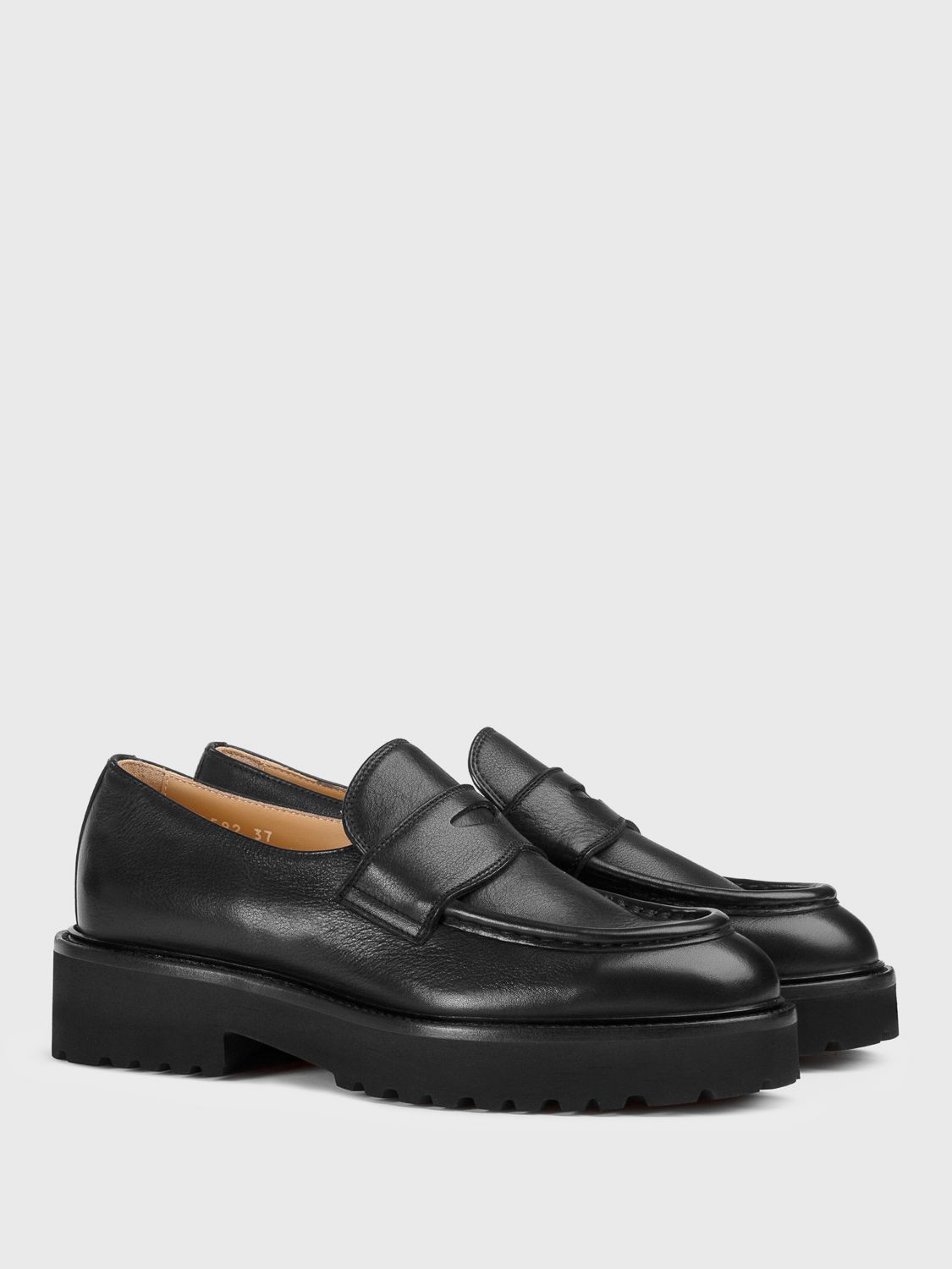 Ridged-sole detail loafers - Black