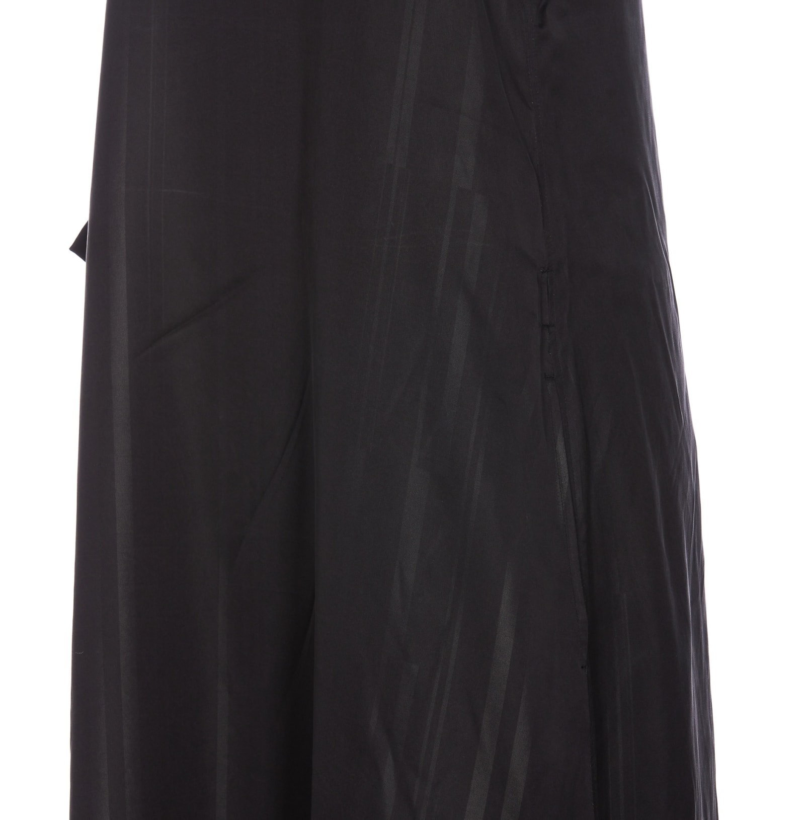 Striped twill maxi dress - Black
