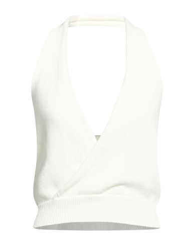 Woman Top White Size M Cotton, Nylon