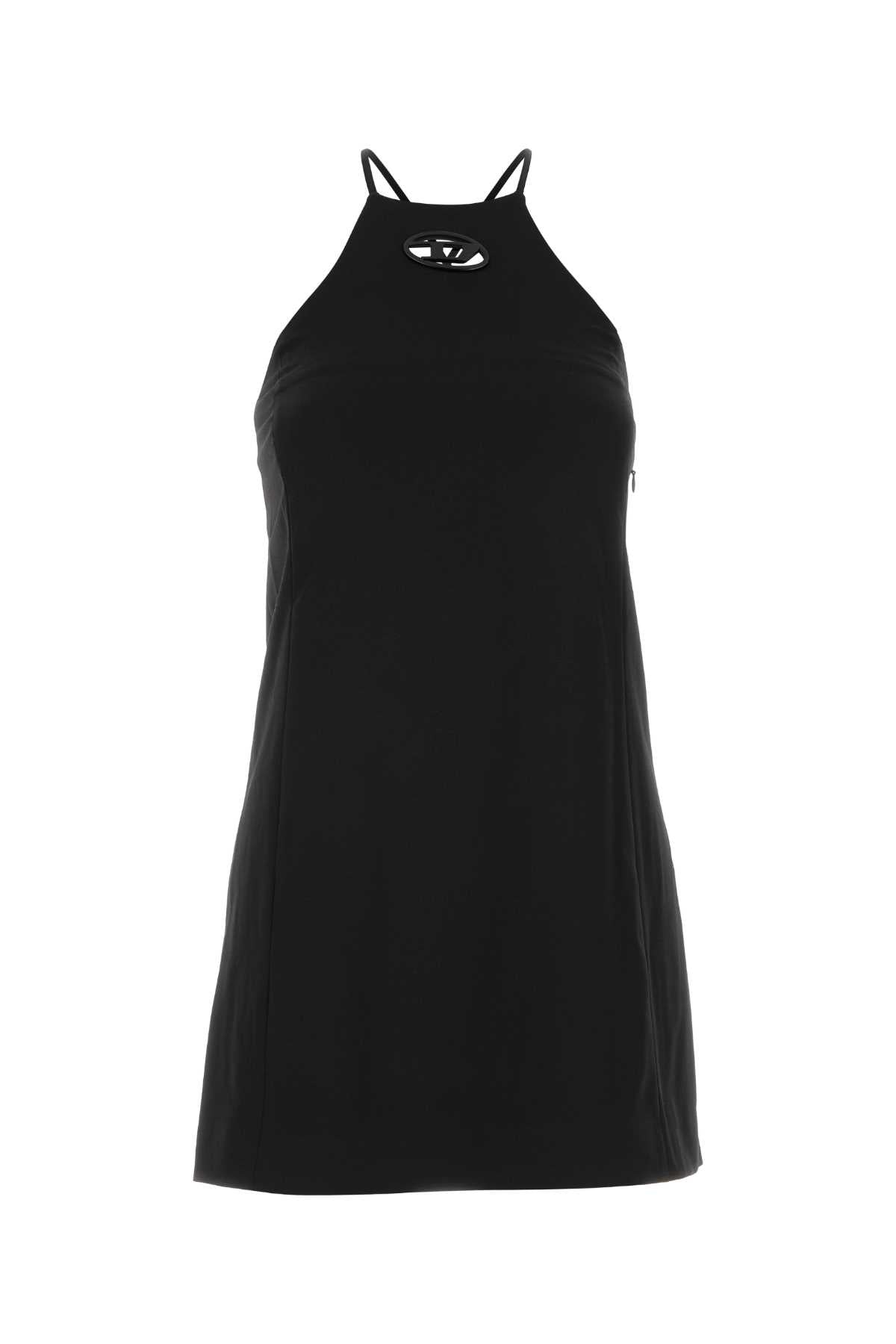 Stretch Twill Mini Dress — Black
