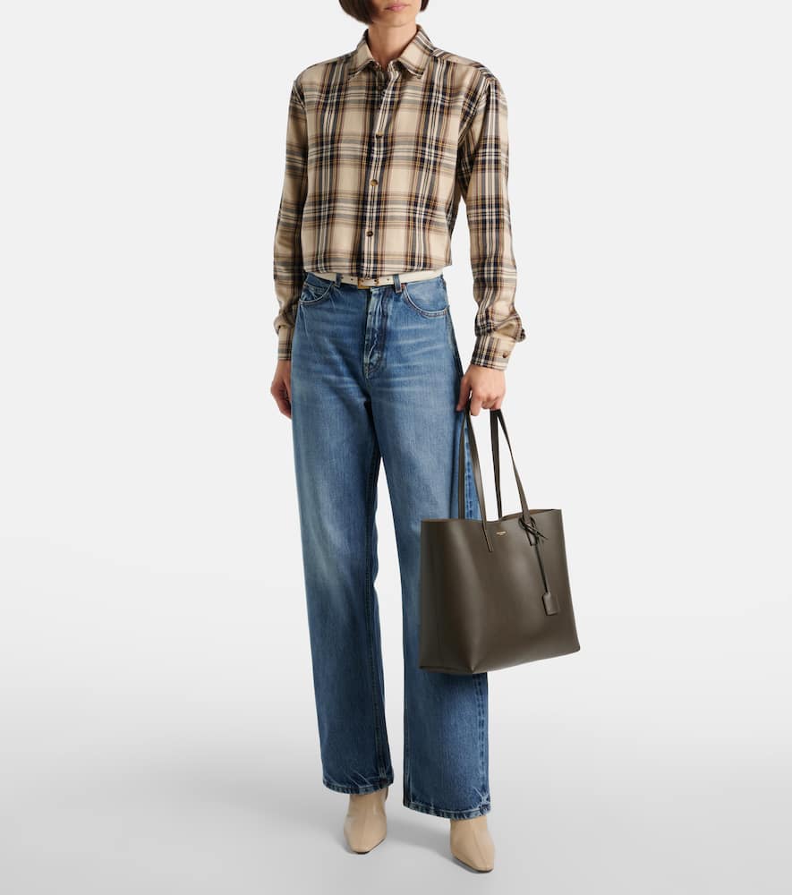 Shopping Large leather tote bag