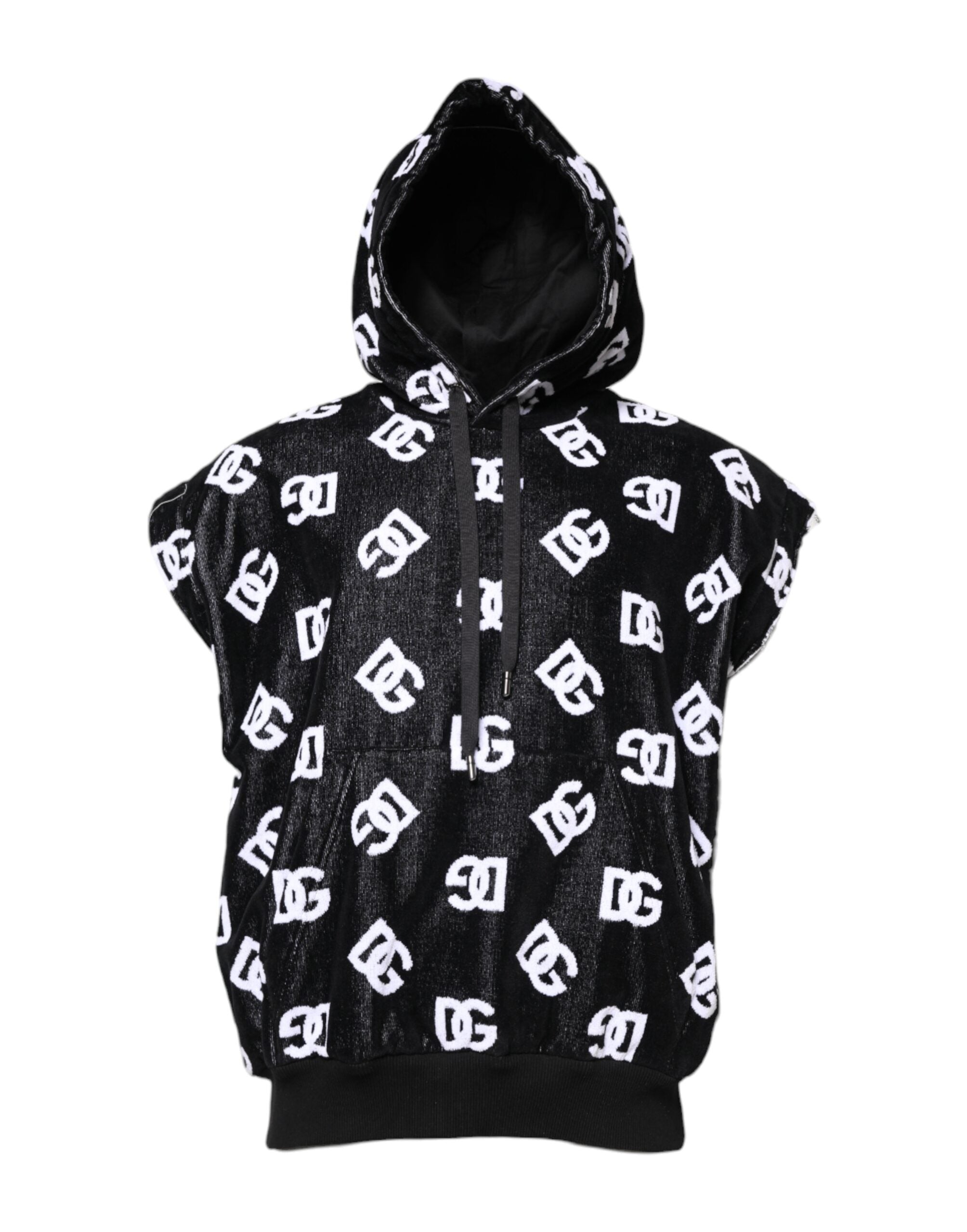 Logo-Print Cotton Hoodie — Black