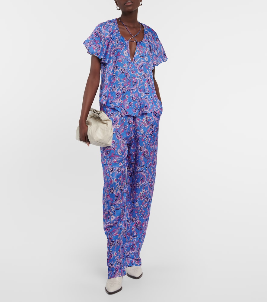Piera printed silk-blend pants