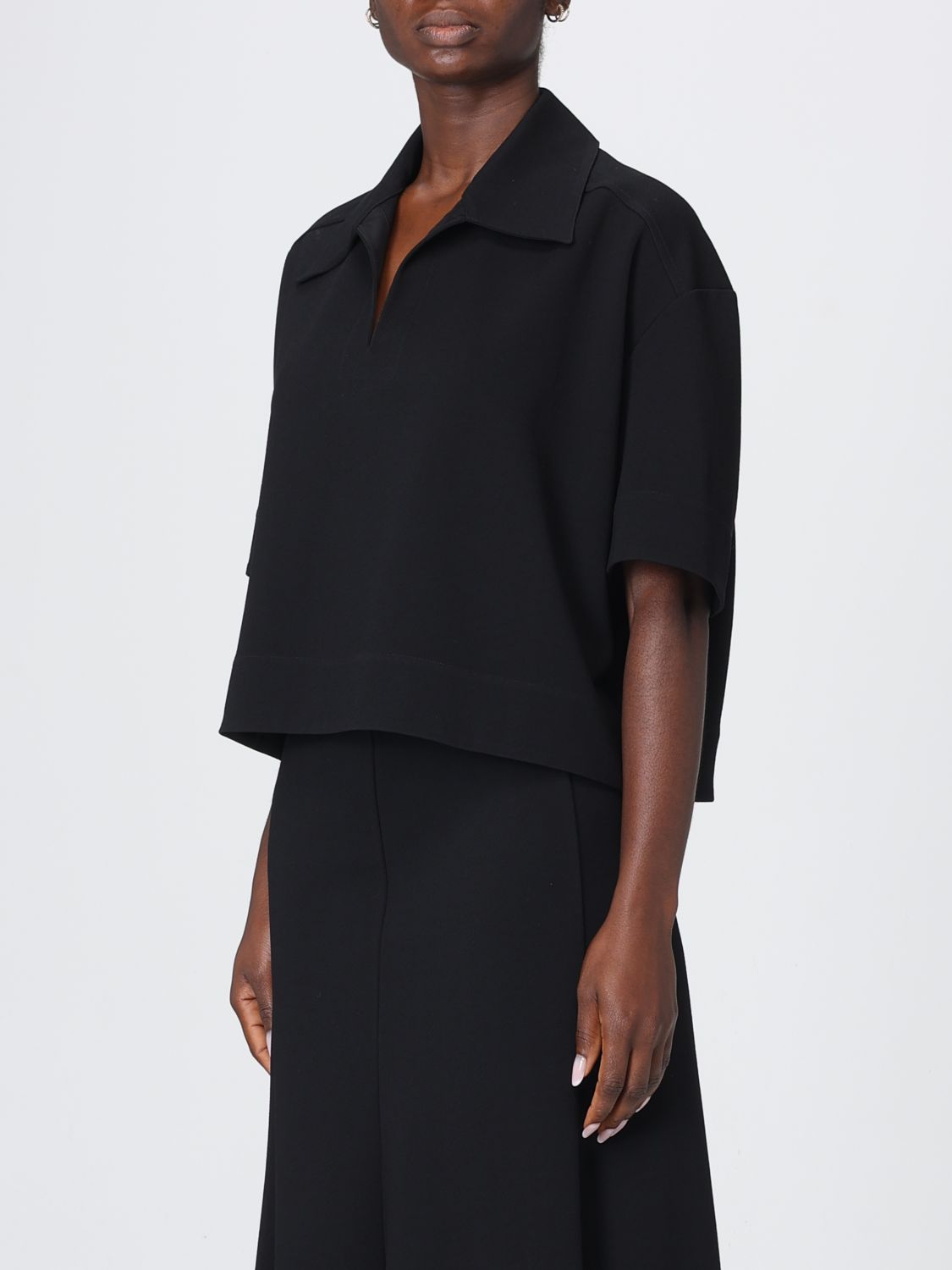Short Sleeve Cropped Polo Top
