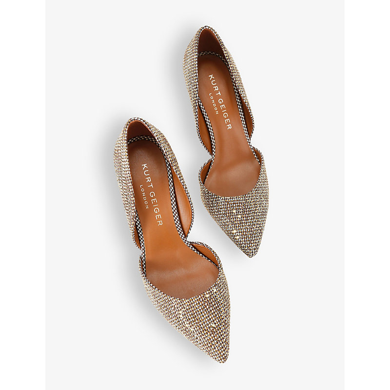 Womens Beige Bond 90 Pointed-toe Crystal-embellished Heels