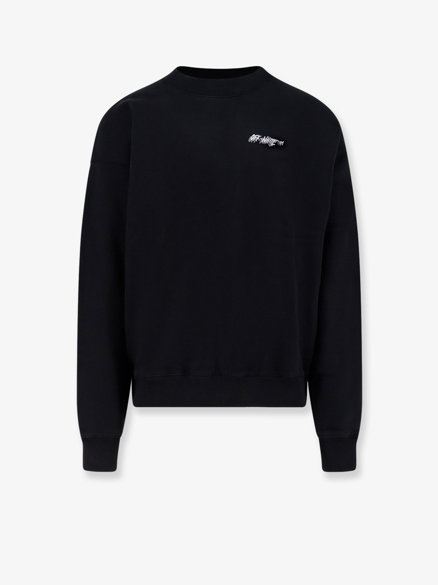 Logo-Embroidered Cotton Sweatshirt — Black