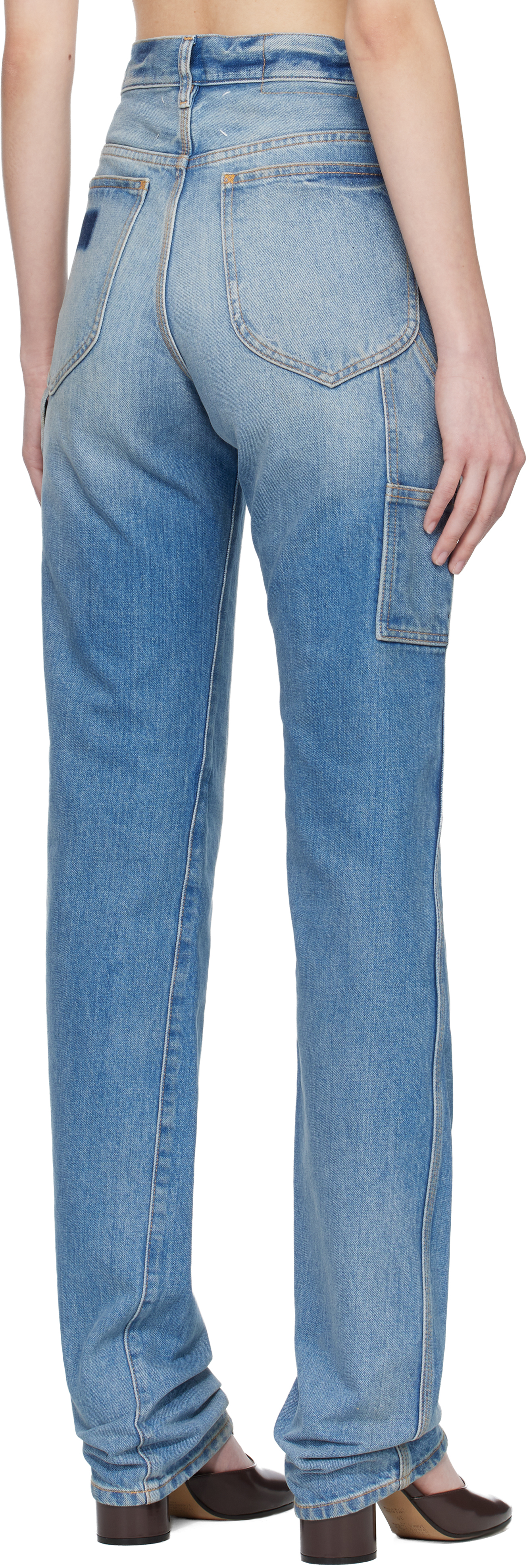 Blue Straight-Leg Jeans
