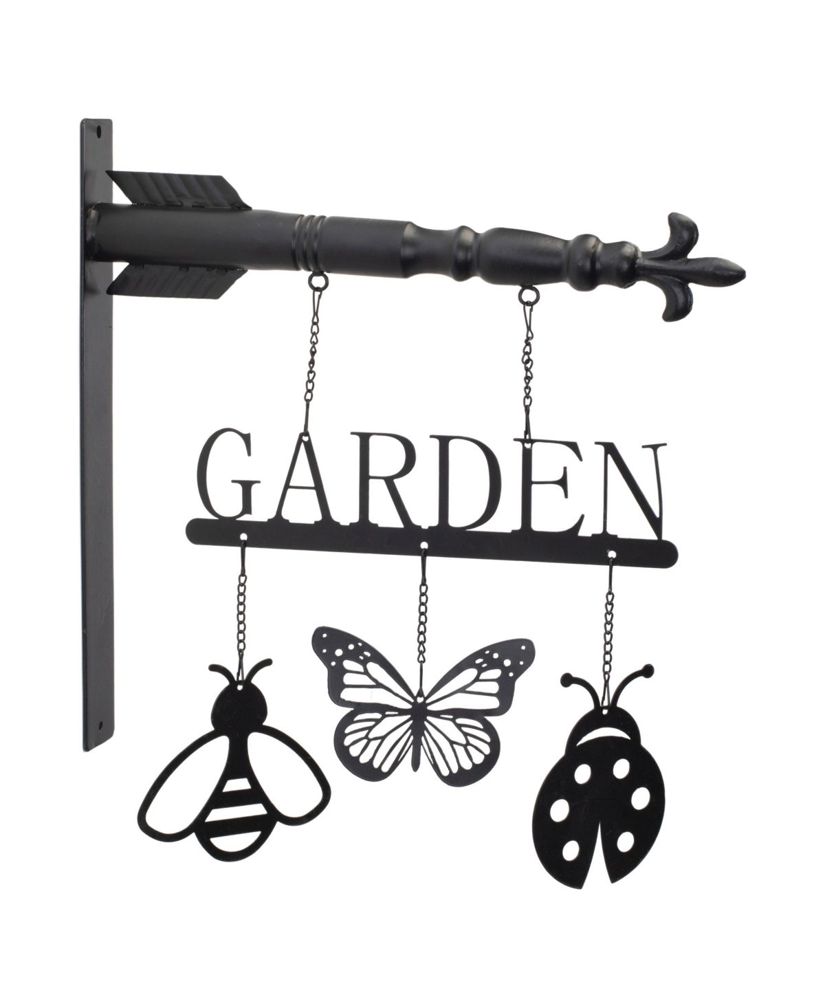 Garden and Insect Sign – Whimsical Decor for Outdoor Spaces and Garden Enthusiasts - Black