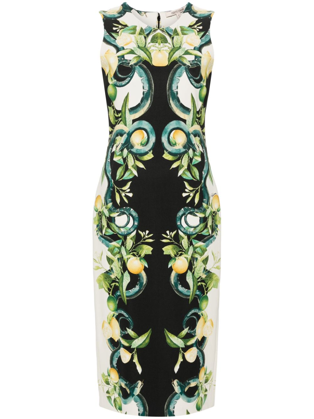 Lemon-print midi dress - Multicolour